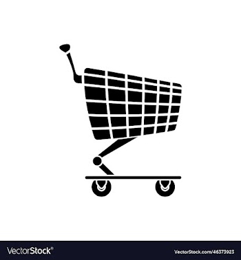 shopping cart black silhouette icon