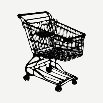 Shopping cart  clipart, black | Free PSD - rawpixel