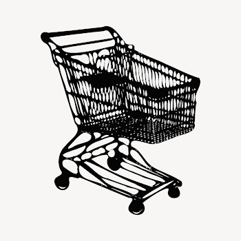 Shopping cart collage element, drawing | Free Vector - rawpixel