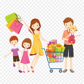 Shopping cart Family Royalty-free - A family of 4 