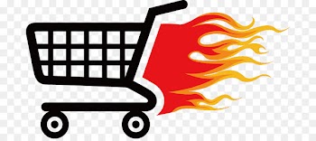 Shopping cart Icon - Flame shopping cart icon 