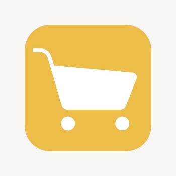Shopping cart icon, flat square | Free Icons - rawpixel