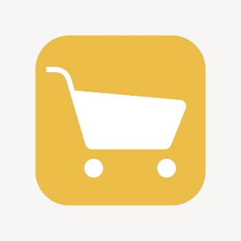 Shopping cart icon, flat square | Free Icons - rawpixel