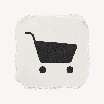 Shopping cart icon, ripped paper | Free PSD - rawpixel