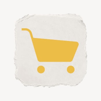 Shopping cart icon, ripped paper | Free PSD - rawpixel