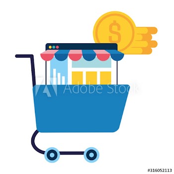 shopping cart with coins icon