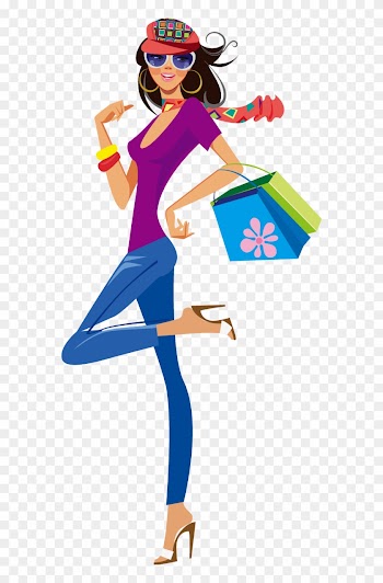 Shopping Clothing Illustration - Cute Shopping Girl Png