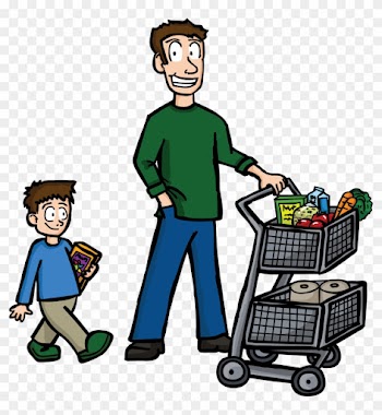Shopping Dad - Clipart Buying Food