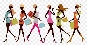 Shopping Drawing Illustration - Girls Shopping