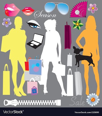 Shopping elements vector image
