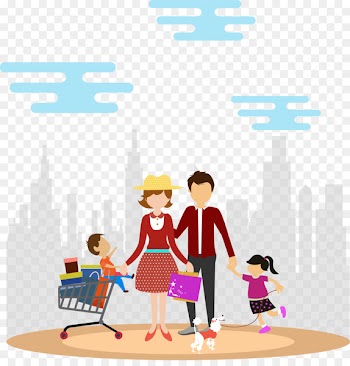 Shopping Family Euclidean vector Clip art - Family travel family shopping vector 
