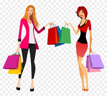 Shopping Fashion Clip Art - Shopping Girls Png