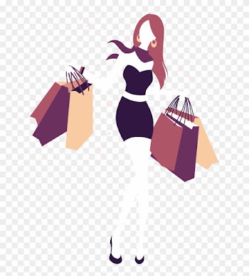 Shopping Girl Illustration - Woman Shopping Silhouette Png