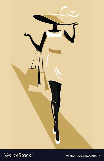 Shopping girl vector image