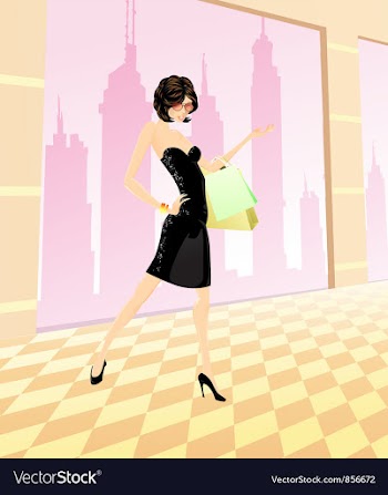 Shopping girl vector image