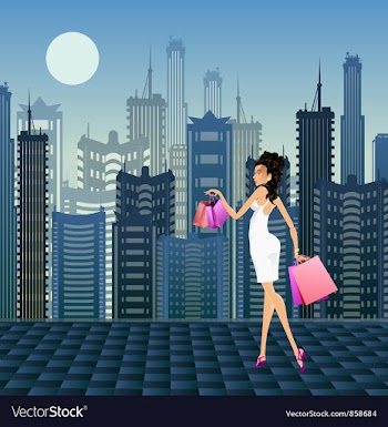 Shopping girl vector image