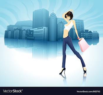 Shopping girl vector image