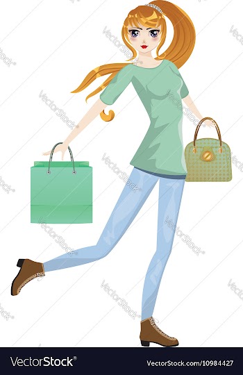 Shopping Girl with Bags6 vector image