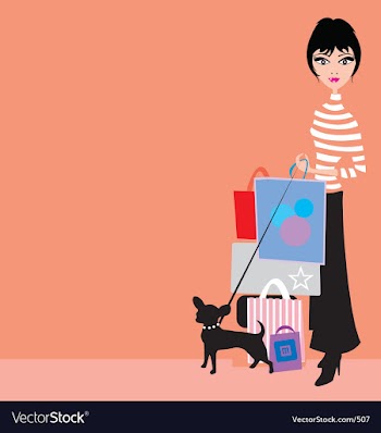 Shopping girl with chiwawa vector image