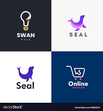 shopping logo design seal animal logo