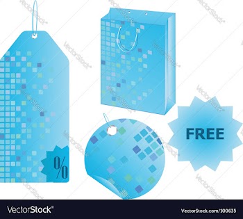 Shopping objects with mosaic design vector image