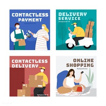 Shopping online during the coronavirus pandemic template vector  | Free  vector - 2310049