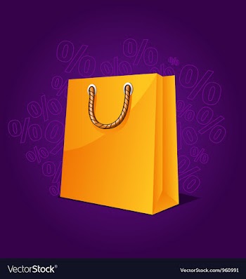Shopping paper bag empty sale vector image