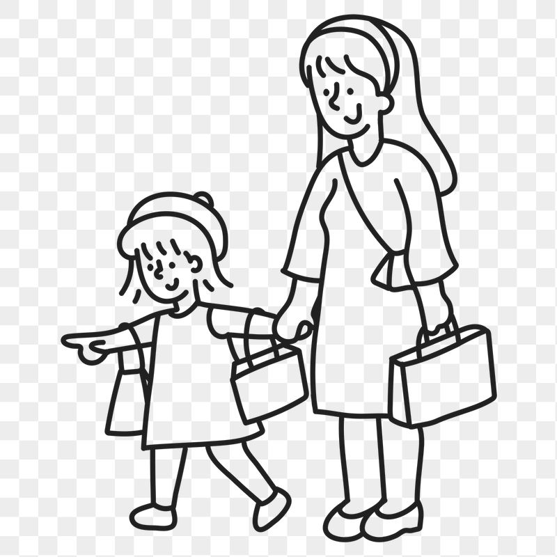 Shopping png sticker, mother & | Free PNG Illustration - rawpixel