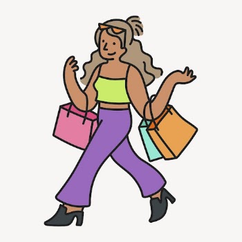 Shopping woman clipart, hobby cute | Free Vector Illustration - rawpixel