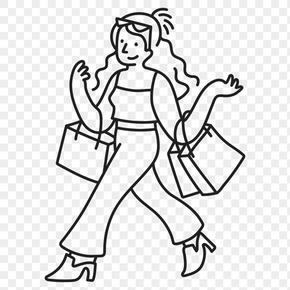 Shopping woman png sticker, hobby | Free PNG Illustration - rawpixel