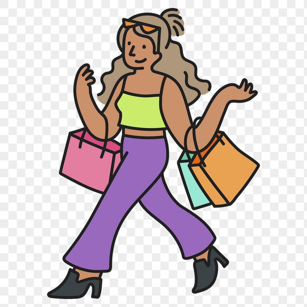 Shopping woman png sticker, hobby | Free PNG Illustration - rawpixel