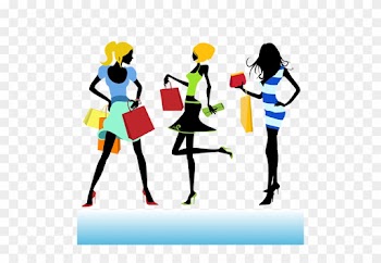 Shopping Women Girls People Vector Illustrations - Shopping Girl