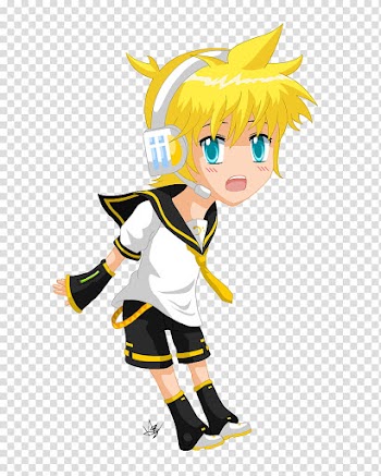 Shota, yellow-haired anime character transparent background PNG clipart
