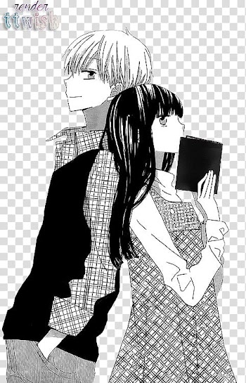 Shoujo Manga Render , girl and boy anime characters transparent background PNG clipart