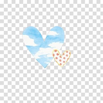 Shoujo, two teal and white hearts illustration transparent background PNG clipart