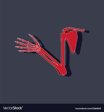 Shoulder joint paper sticker on stylish background vector image