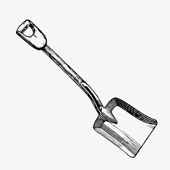 Shovel drawing, vintage object illustration | Free Vector - rawpixel