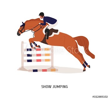Show jumping flat vector illustration