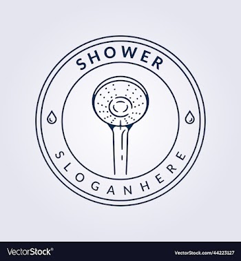 shower bath badge bathroom logo line