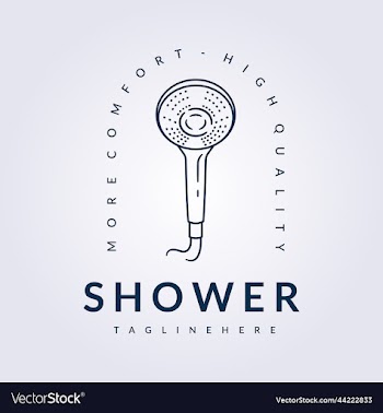shower bathroom minimal line logo