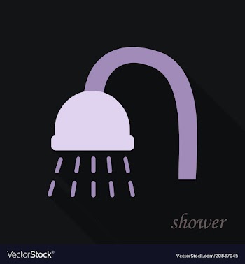 Shower head with water drops flowing isolated vector image