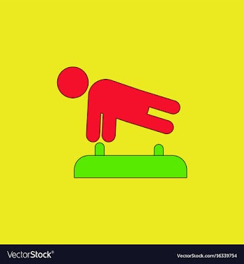 Shows a gymnast performing acrobatic movements vector image