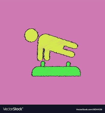 Shows a gymnast performing acrobatic movements vector image