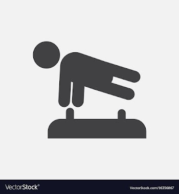 Shows a gymnast performing acrobatic movements vector image