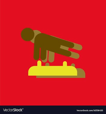 Shows a gymnast performing acrobatic movements vector image