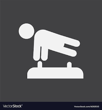 Shows a gymnast performing acrobatic movements vector image