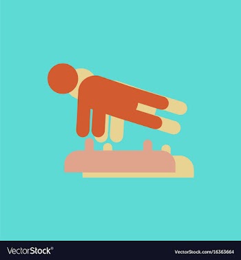 Shows a gymnast performing acrobatic movements vector image