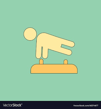 Shows a gymnast performing acrobatic movements vector image