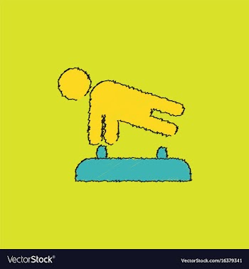 Shows a gymnast performing acrobatic movements vector image