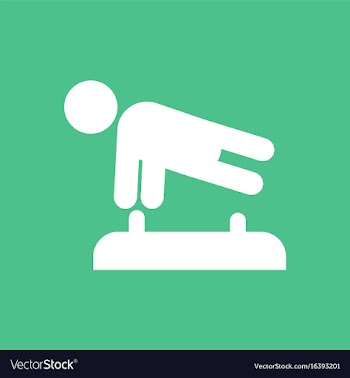 Shows a gymnast performing acrobatic movements vector image